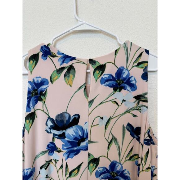 Lauren Ralph Lauren Floral Trapeze Shift Dress Blue Cream 16 - Picture 6 of 8